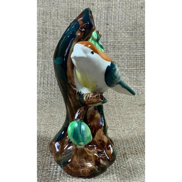 Vintage Porcelain Bird on Tree Handpainted Figurine - Picture 2 of 6